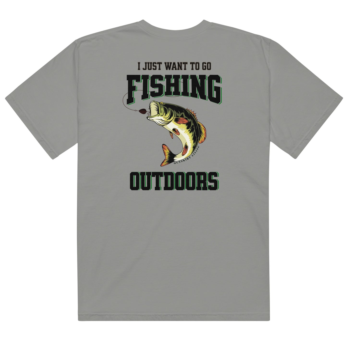 I Just Wanna Go Fishing heavyweight t-shirt