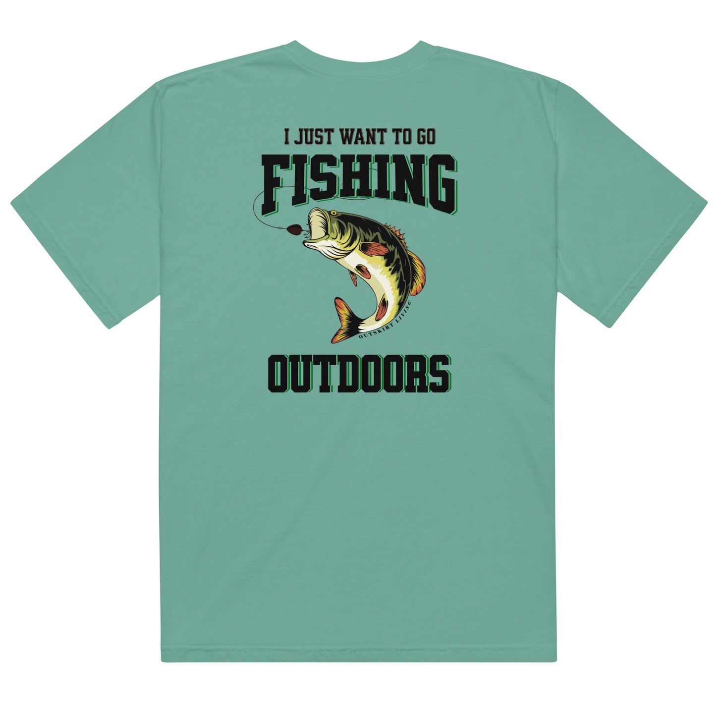 I Just Wanna Go Fishing heavyweight t-shirt